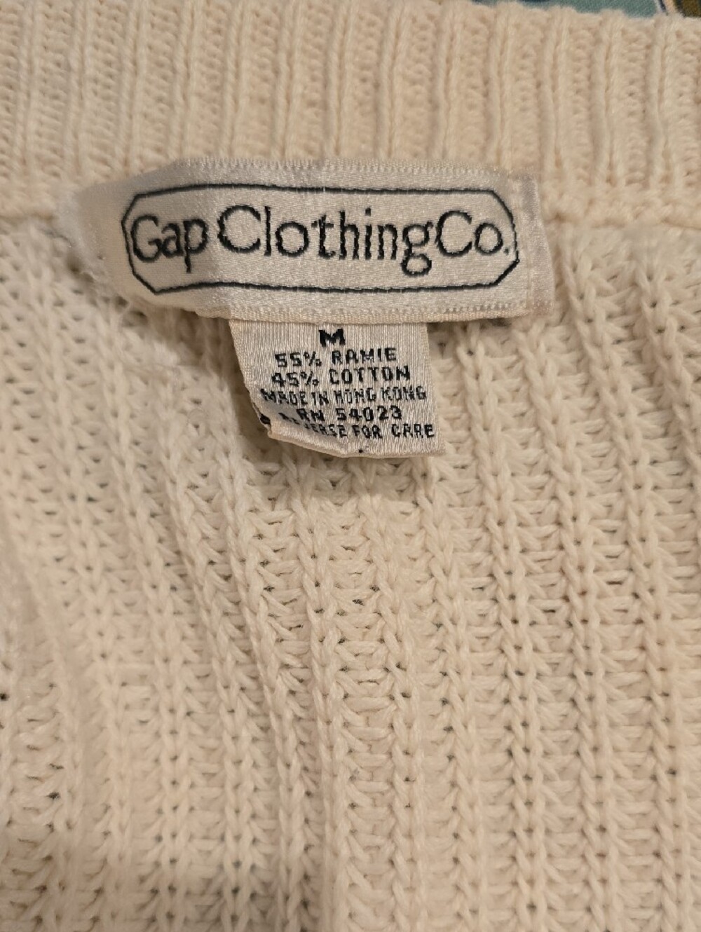 VINTAGE GAP Cream Ribbed Button-Front Cardigan - Picture 2 of 2